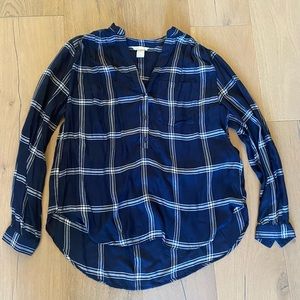 H & M Blue Plaid shirt